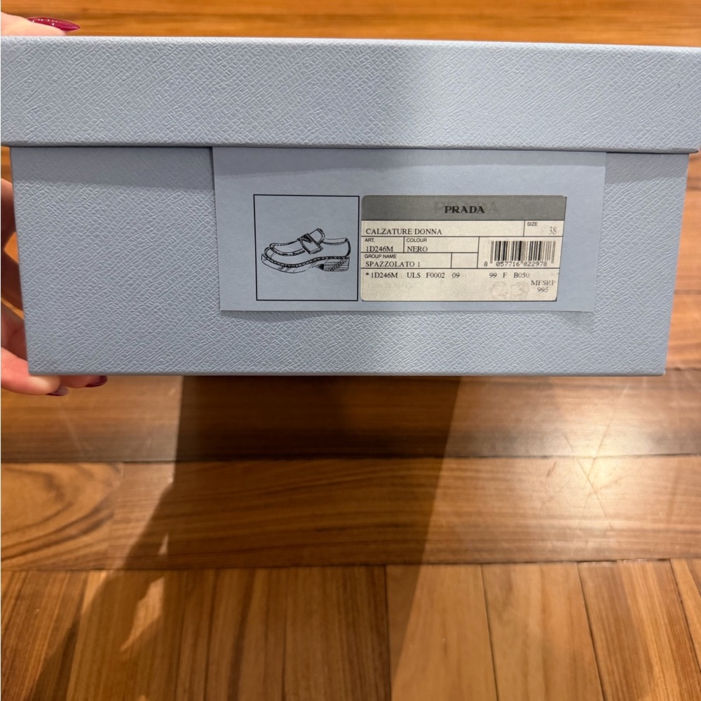 Prada Women’s Black Leather Logo Loafers - Picture 7 of 7